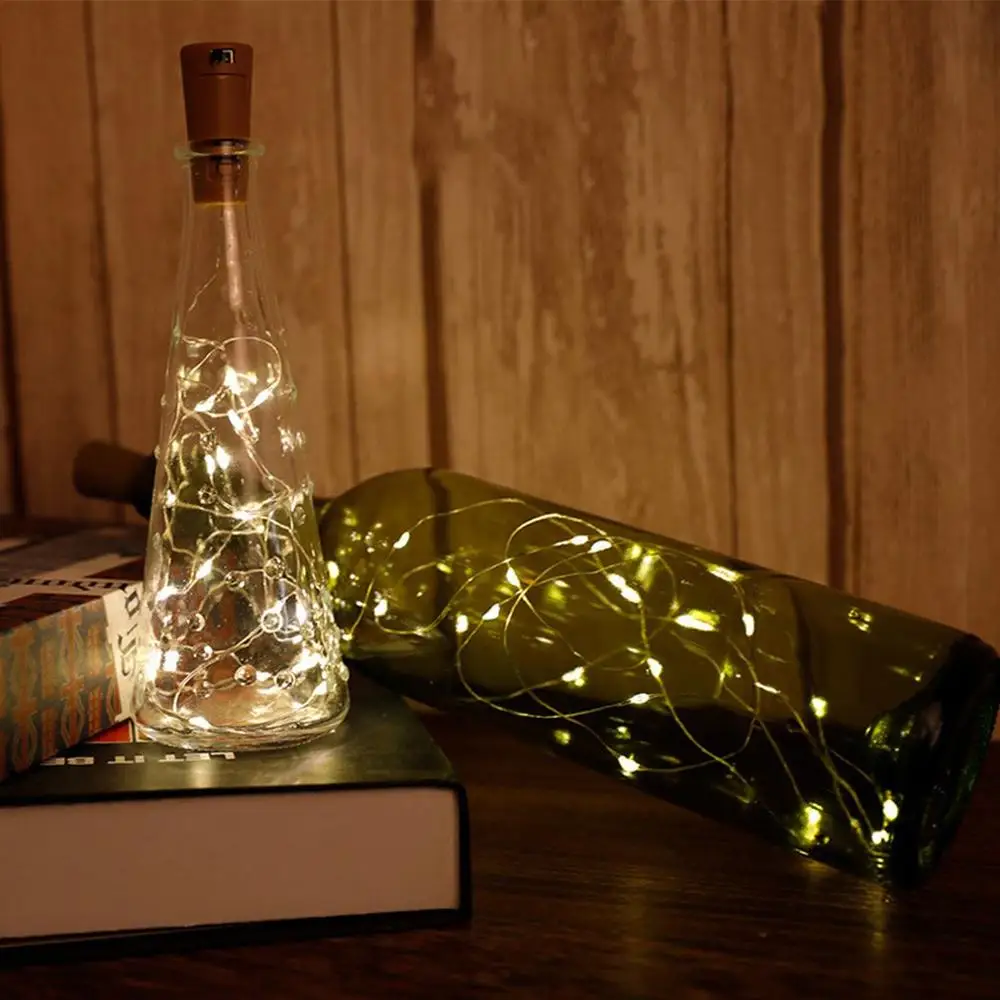 

1M/2M/3M Battery Powered Garland Wine Bottle Light with Cork LED Copper Wire Colorful Fairy Lights String for Holiday Decoration