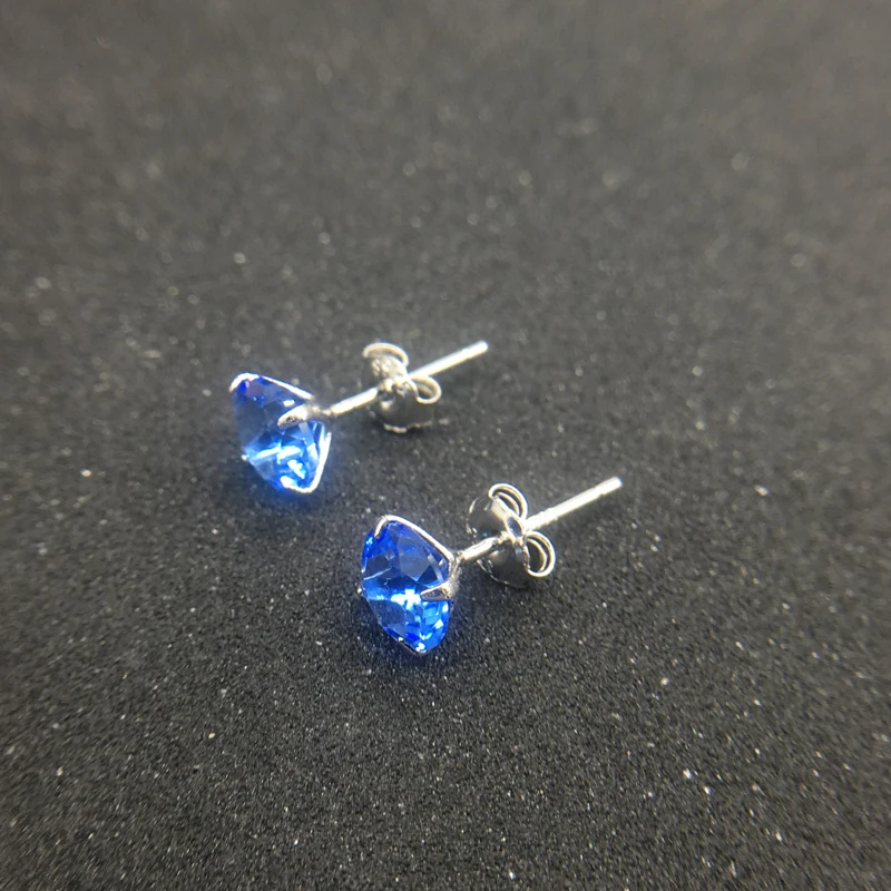 Женские серьги-гвоздики из серебра 925 пробы CSJ натуральный хром диопсид красный