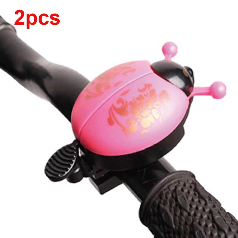 

2pcs Bicycle Bell Ring Cute Beetle Cartoon Ladybug Metal Ring Bell Crisp Horn Alarm Cycling 21-23mm Handlebar Bike Accessories