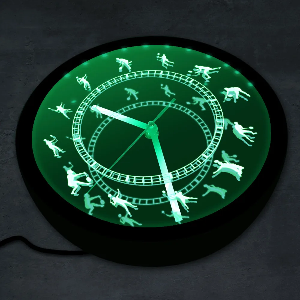 Силуэты для игры в бадминтон светодиодное освещение неоновые Настенные часы