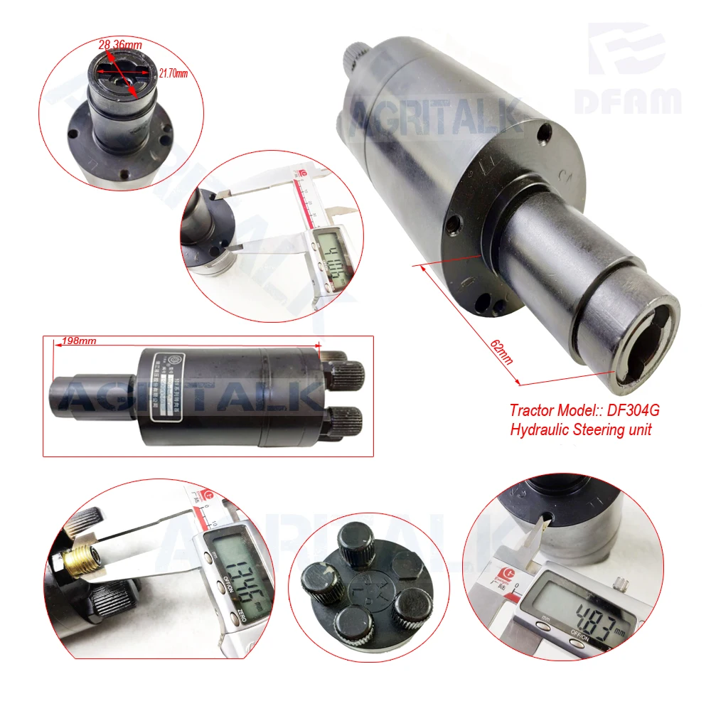 Гидравлический рулевой блок для трактора Dongfeng DF304G, при оформлении заказа внимательно проверьте размеры, номер детали: