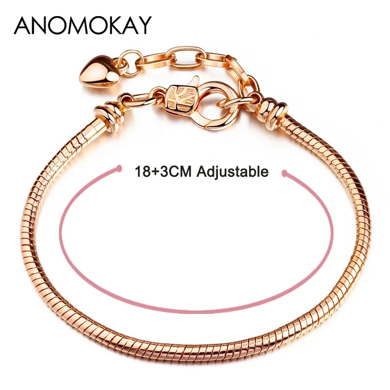 Женская цепочка змея anomok базовый Браслет сделай сам очаровательные бусины