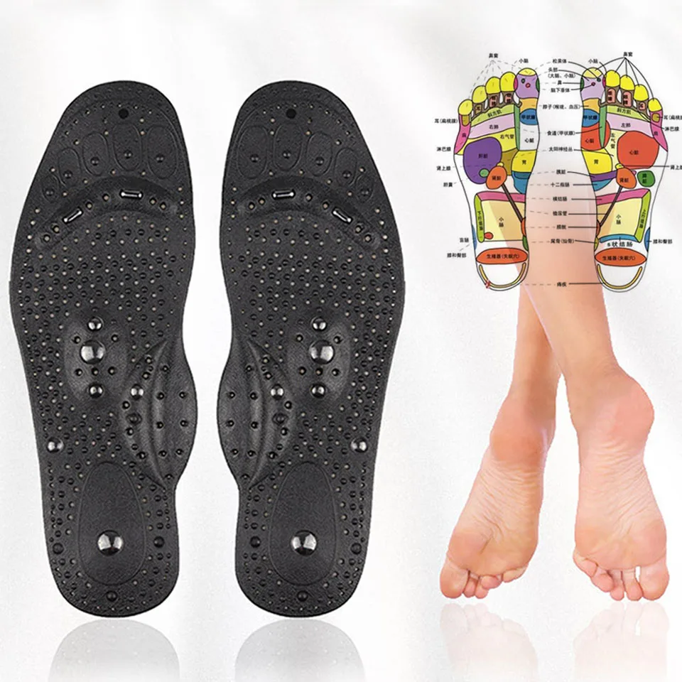 Enhanced upgrade 68 Magnetic Massage insole Foot Acupuncture Point Therapy Insole Cushion Body Detox Slimming Magnetic