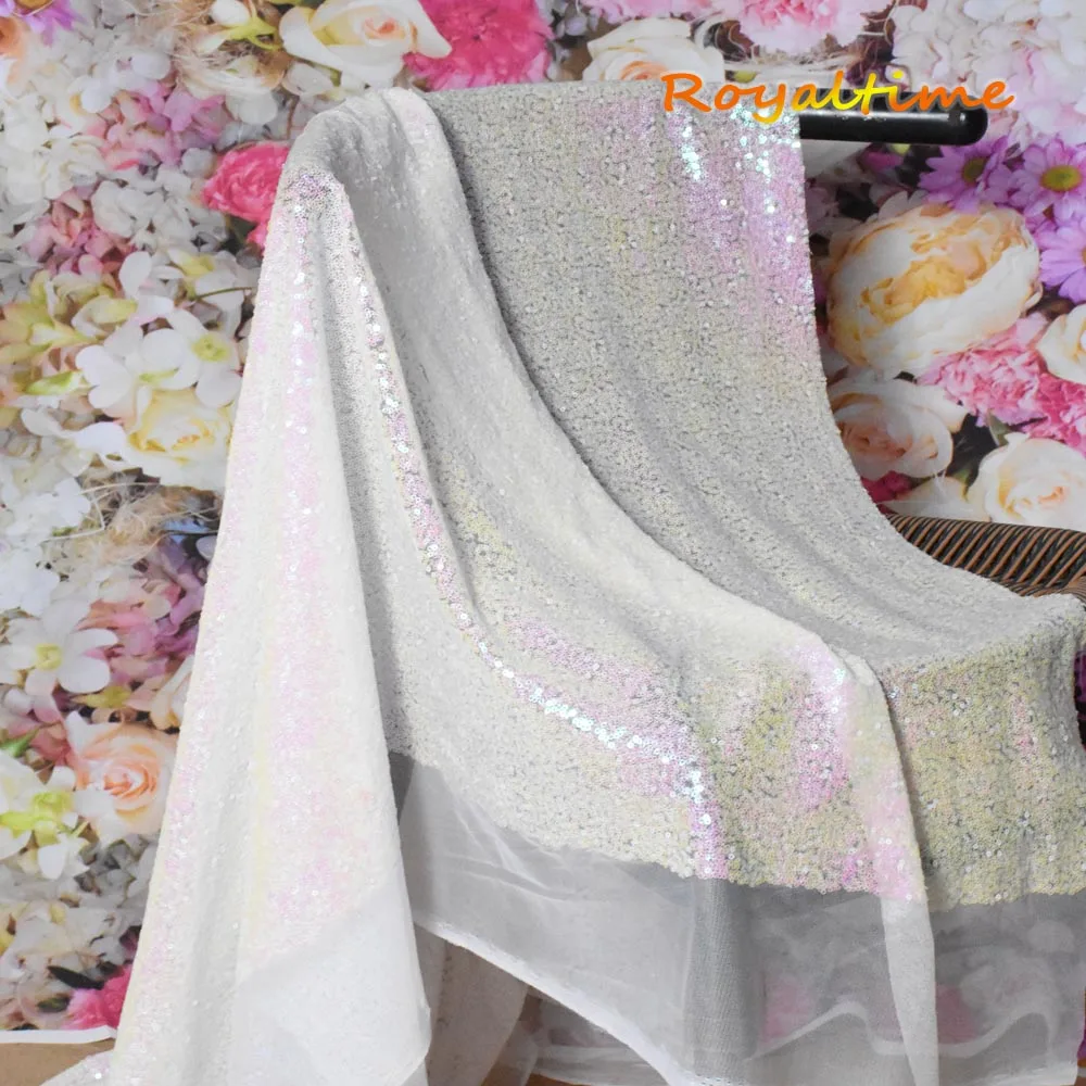 Royaltime Shimmer темно синие голубые пайетки ткань на 0 5 ярд двусторонний стрейч вышитая