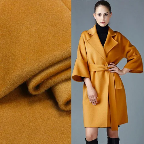 Желтый средней толщины шерстяной ткани 80% смешивание шерсти 20% вискоза WF118 | Дом и