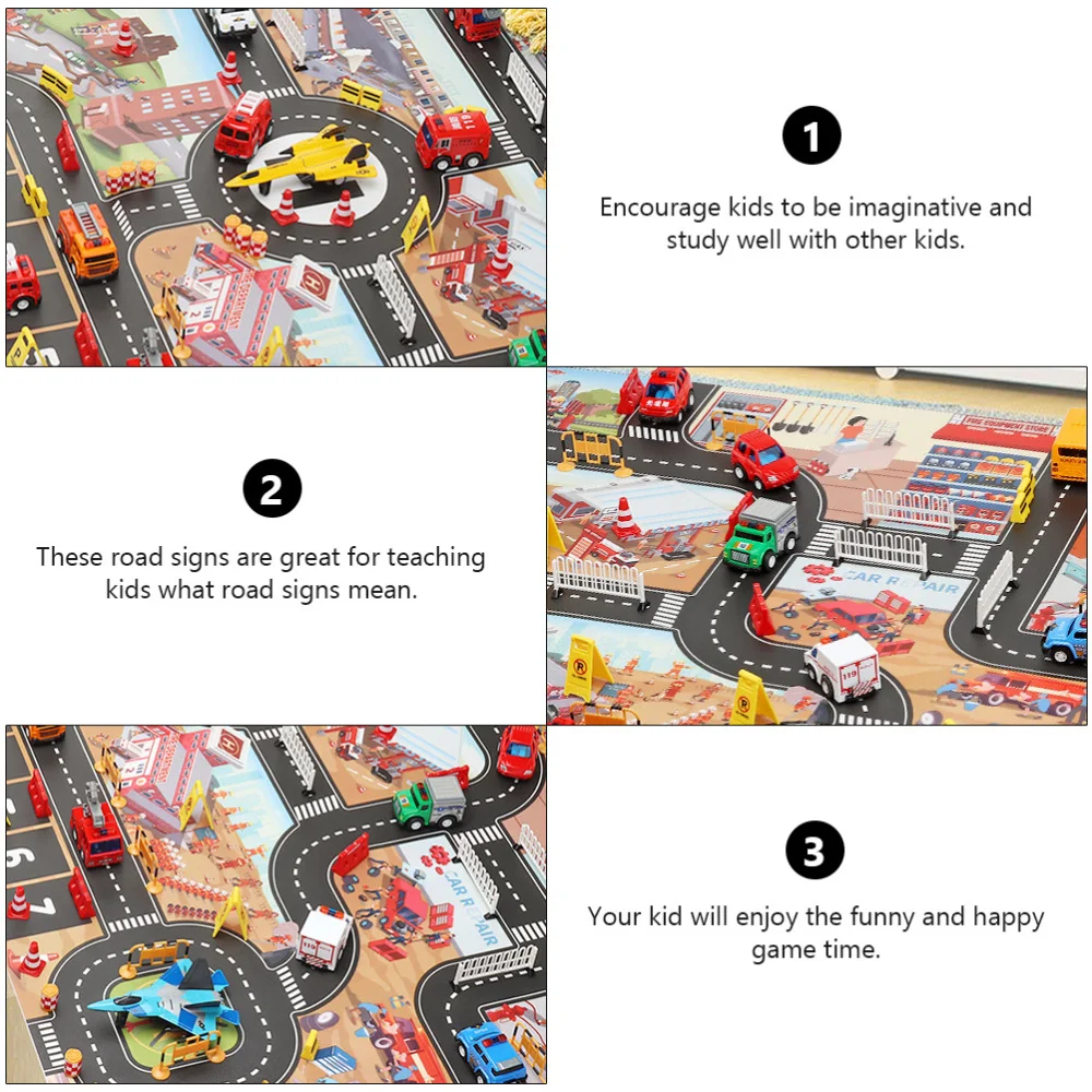 

1 Set Street Traffic Signs Parking Scene Road Sign Traffic Game Cushion