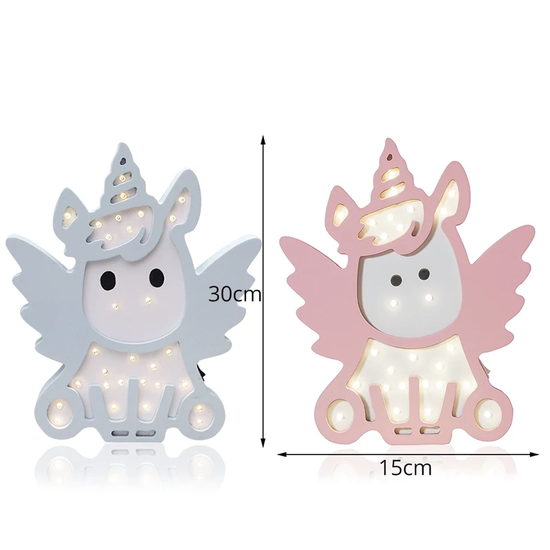 Unicorn Lanpulux Мультяшные деревянные ночные светильники Корона автобус Звезда Луна лампа для детей детская спальня домашний декор красочные осветительные приборы - Испускаемый цвет: Unicorn