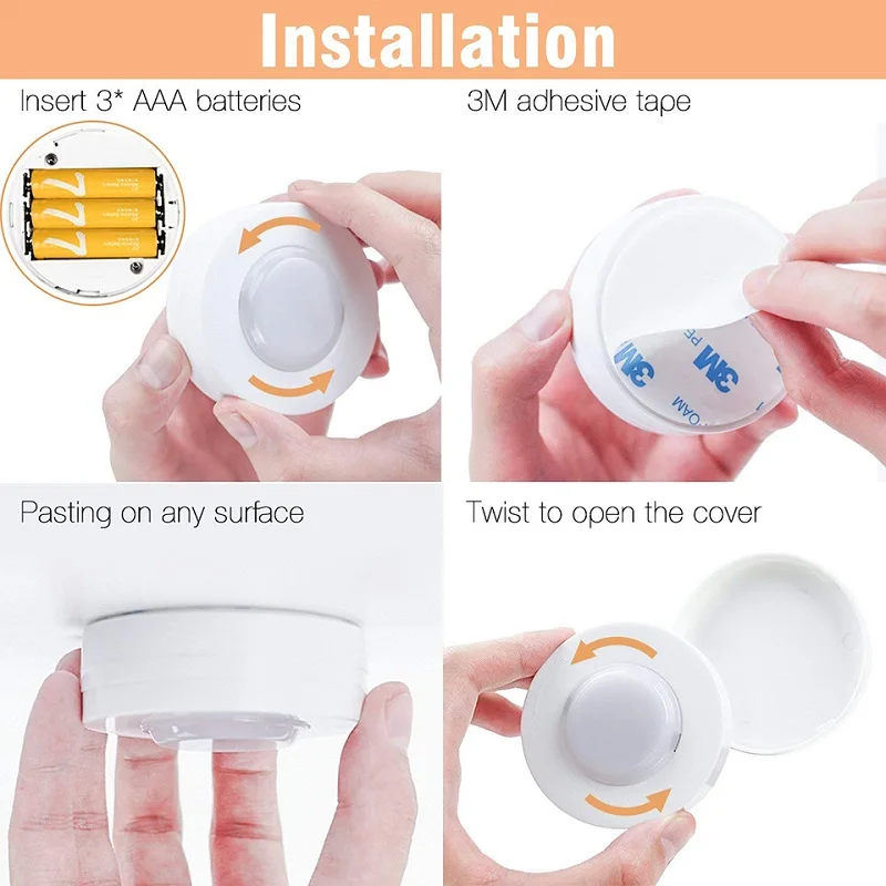 Светодиодные светильники для освещения шкафа беспроводные с питанием от