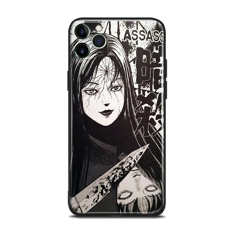 Junji Ito Tees Horror Cartoon Silicone for IPhone Se 6 7 8 14 Plus X XR XS 11 12 13 Mini Pro Max Glass Phone Case Cover Shell |