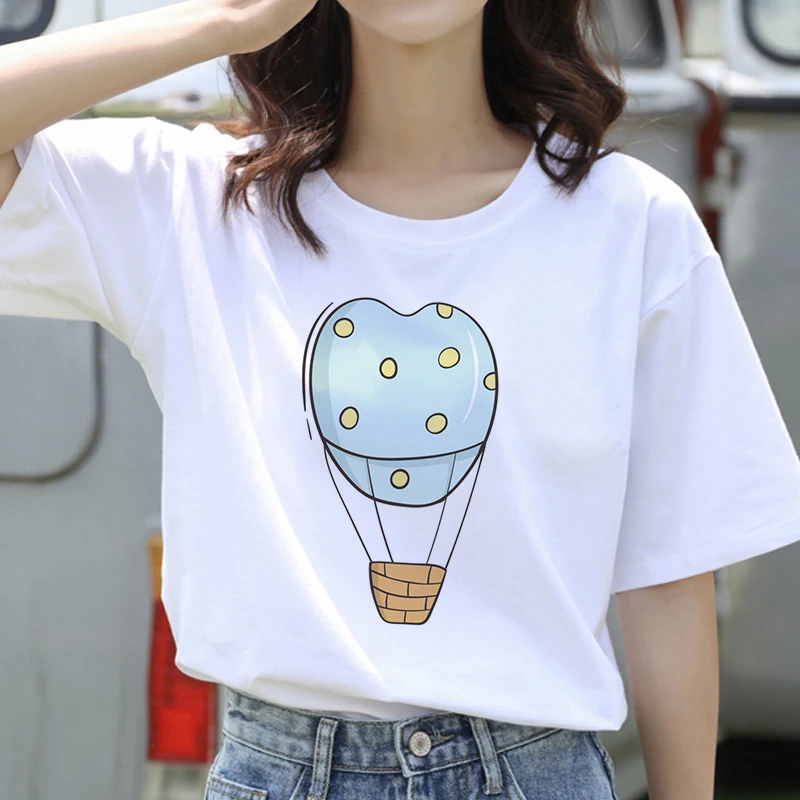 

Harajuku T Shirt Women Ullzang Geometric Colorful Balloons T-shirt Funny Cartoon Graphic Tshirt 90s Fashion Top Tees Female