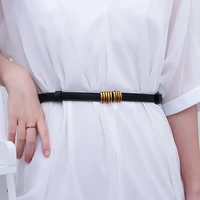 adjustable women thin waist seal luxury designer belts bronze buckle leather cummerbund new ladies belt female dress decoration
