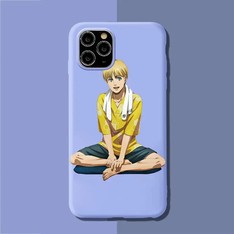 

YNDFCNB Armin Arlert Attack On Titan Phone Case Soft Solid Color for iPhone 11 12 13 mini pro XS MAX 8 7 6 6S Plus X XR