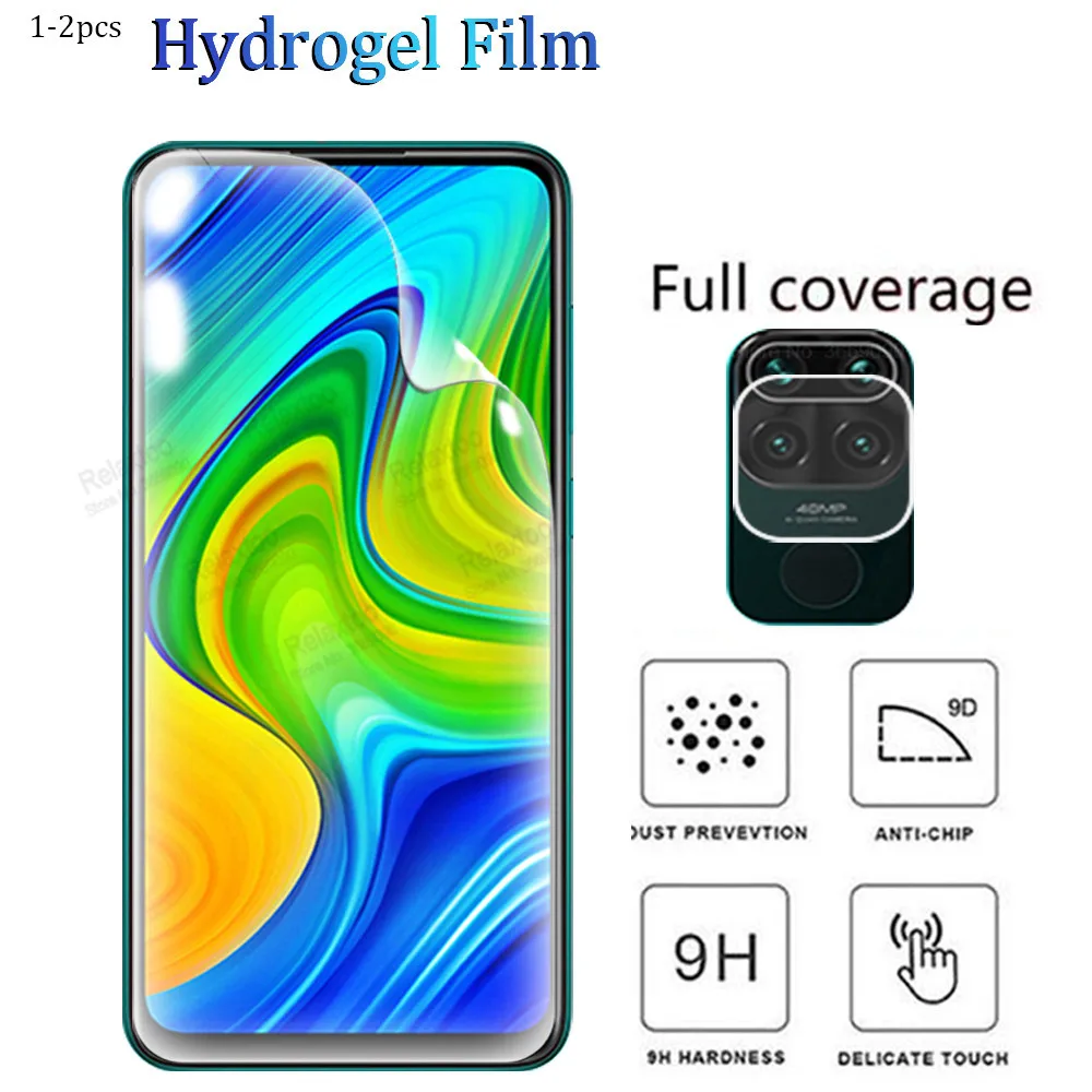 

2 in 1 Hydrogel Film For Xiaomi Redmi Note 9 Film Lens glass on redmi note 9 for Xiaomi Redmi note9 Front Screen Protector xiomi