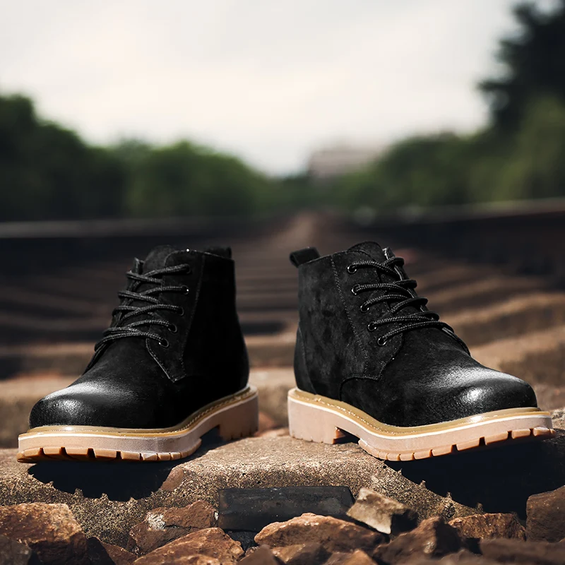 Осенняя мужская обувь Модные мужские ботинки Высококачественная замшевая