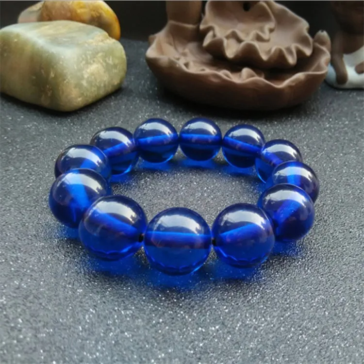 Браслет с натуральным синим буддой мужской и женский браслет из амбалтийского