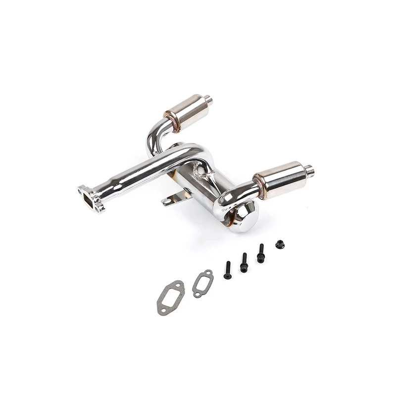 Металлическая двойная выхлопная труба с комплектом глушителя для двигателя 45