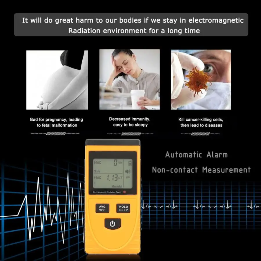 Цифровой детектор излучения lcd электромагнитный излучений Дозиметр Тестер