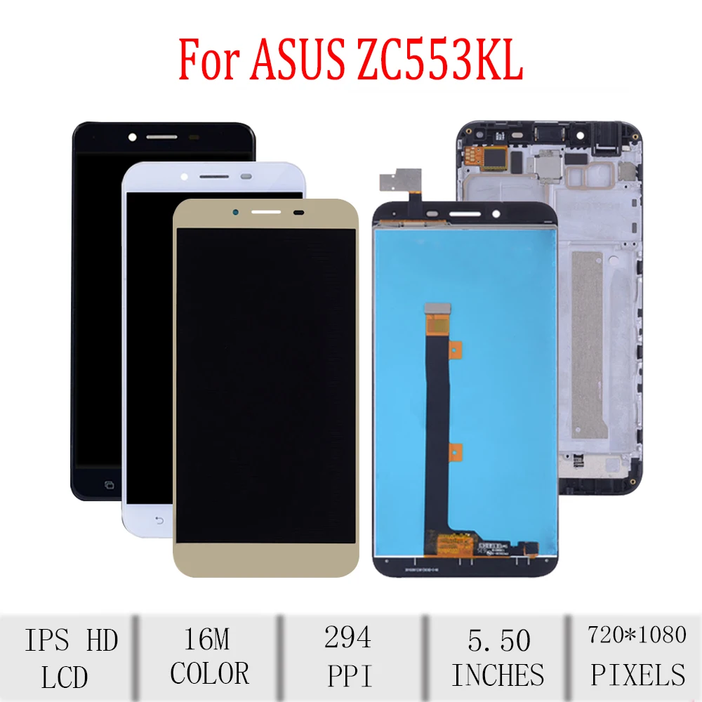 Для ASUS Zenfone 3 Max ZC553KL X00DD ЖК-дисплей кодирующий преобразователь сенсорного экрана в сборе для Asus ZC553KL дисплей с рамкой