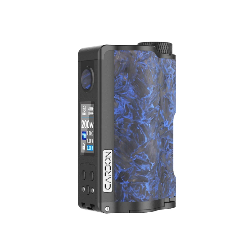 Carbon Blue DOVPO Верхний двойной карбоновый Squonk мод с чипом YIHI Питание от двух аккумуляторов 18650 Макс. Выход 200 Вт электронная сигарета мод Vs Drag 2 - Цвет: Carbon Blue