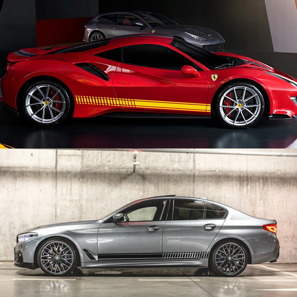 2 шт. автомобильные виниловые наклейки в полоску для Audi BMW Ford Volkswagen Toyota