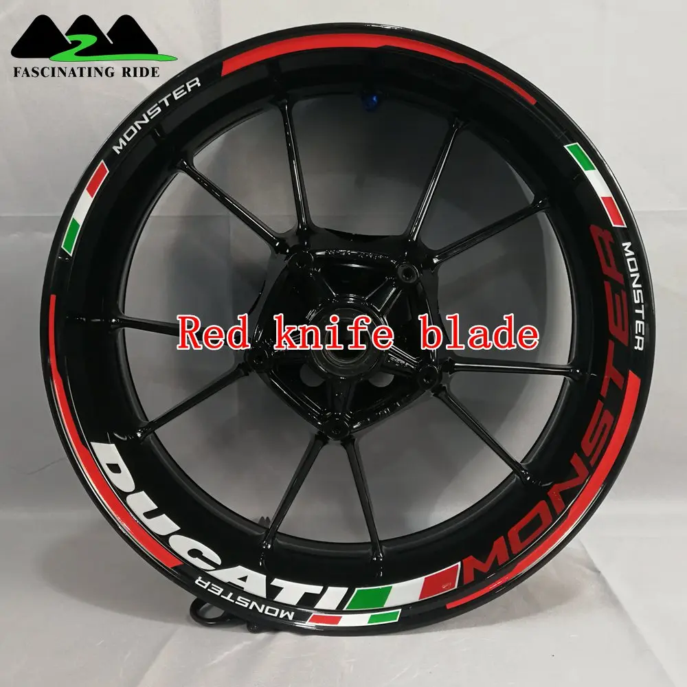 Blade red Применимый для поездок на мотоцикле Ducati 796/696/795/821/848/899/899/1200/1199/1299 Monster в байкерском стиле из водонепроницаемого материала светоотражающего стикера - Цвет: Blade red