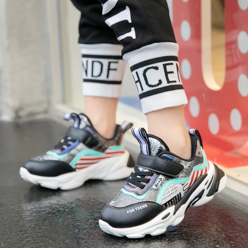 Kids Shoes Boys Leather Running Sneakers Designer Shoe Laces Elastic Youth Basketball Sport Teenage Girls | Детская одежда и обувь