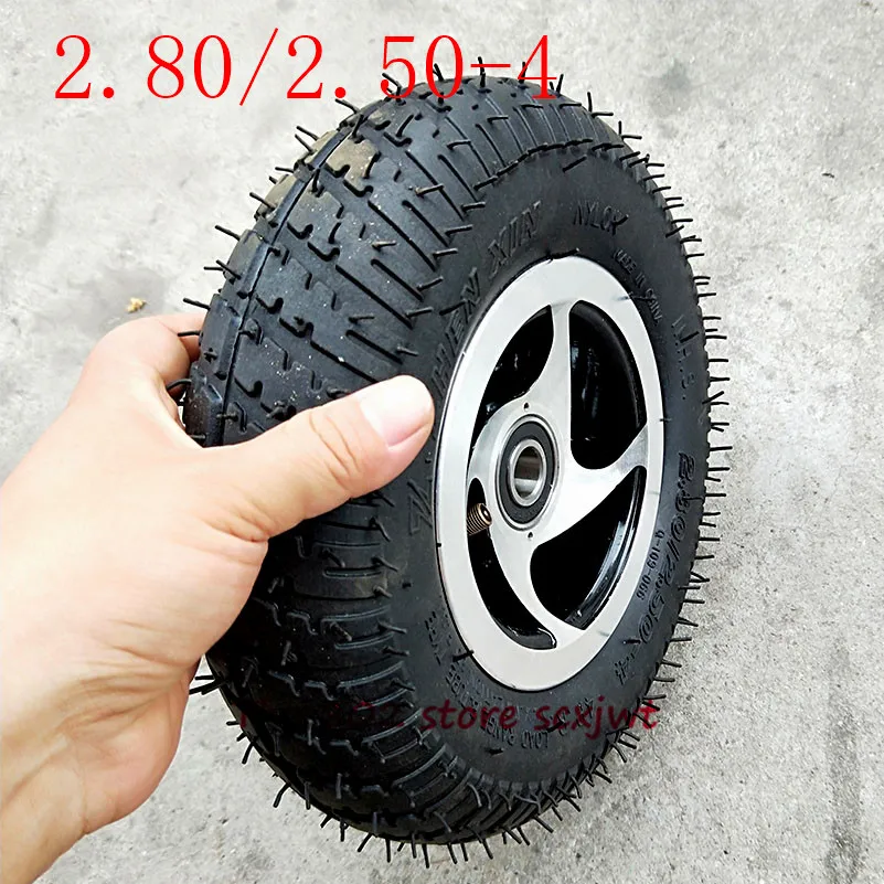 Size 2.80/2.50- 4" Pneumatic tyre Wheel 2.80/2.50-4 tire inner tube and alloy hub for Electric Scooter Mobility Scooter
