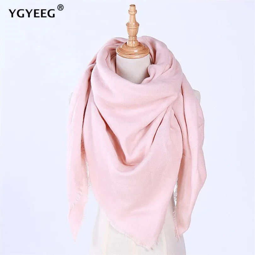 

YGYEEG Blanket Scarf Women Scarf Winter Cashmere Scarves Lady Shawls Bandana Neck Warm Knit Triangle Bandage Foulard Femme Wraps