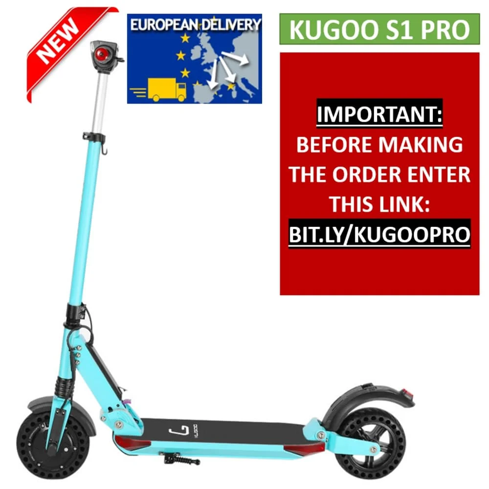 [EU] KUGOO S1 складной электрический скутер для взрослых 30 км, минус 30 км/ч, ЖК-дисплей Дисплей e скутер M365 умный Скутер PK Ninebot - Цвет: Blue