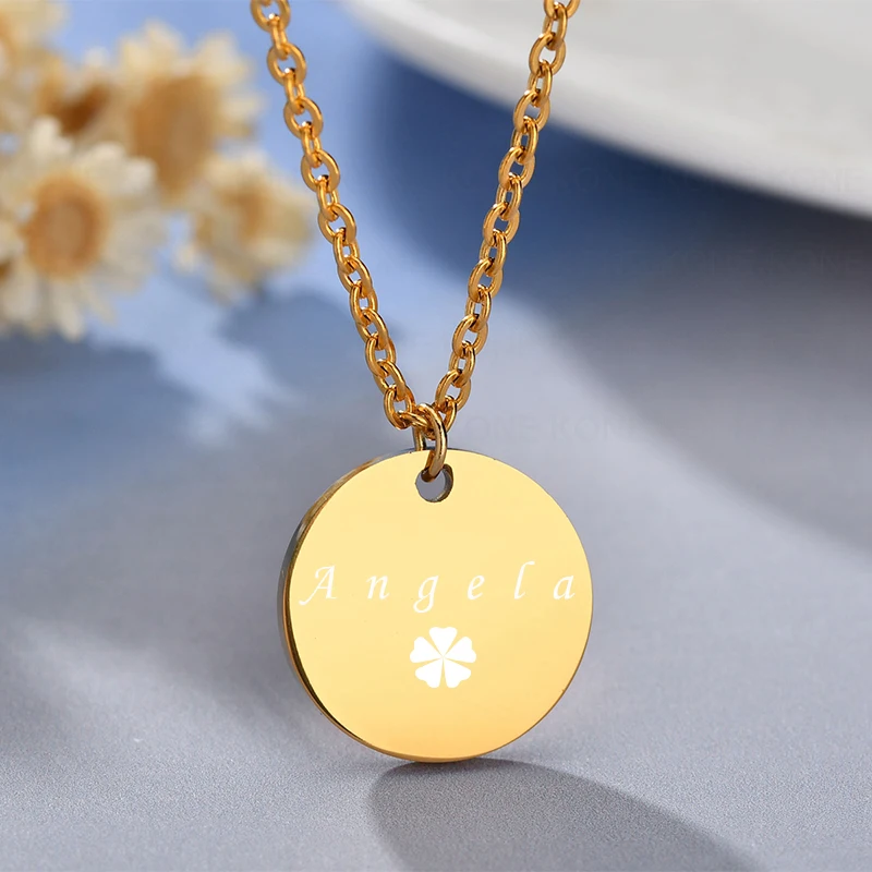 UZone индивидуальная гравировка имени фото ожерелье Персонализированная