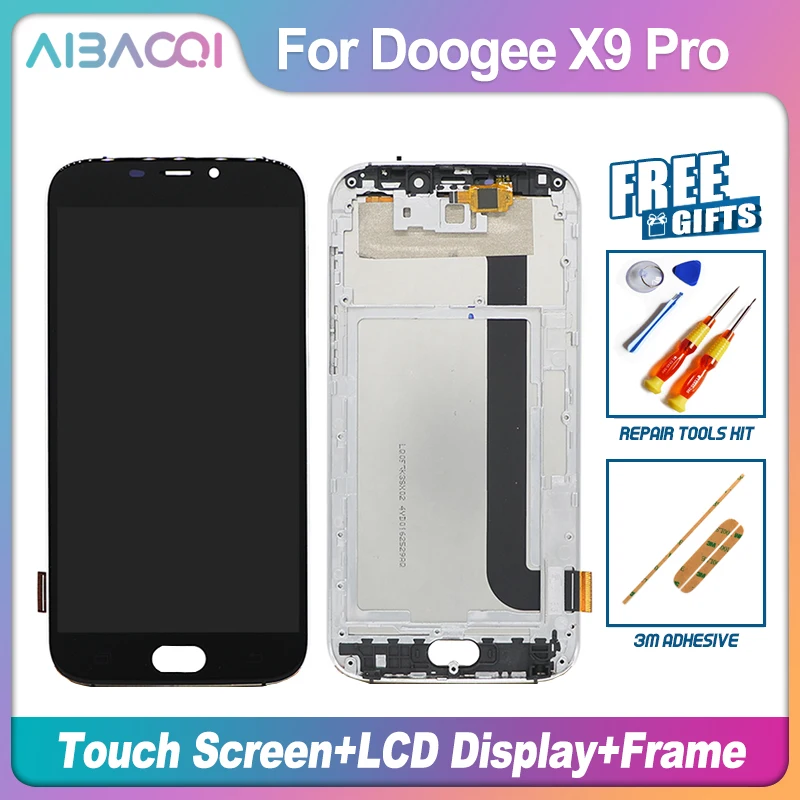 AiBaoQi 1280x720 ЖК-дисплей+ 5,5 дюймов сенсорный экран+ рамка дигитайзер сборка Замена для телефона Doogee X9 Pro