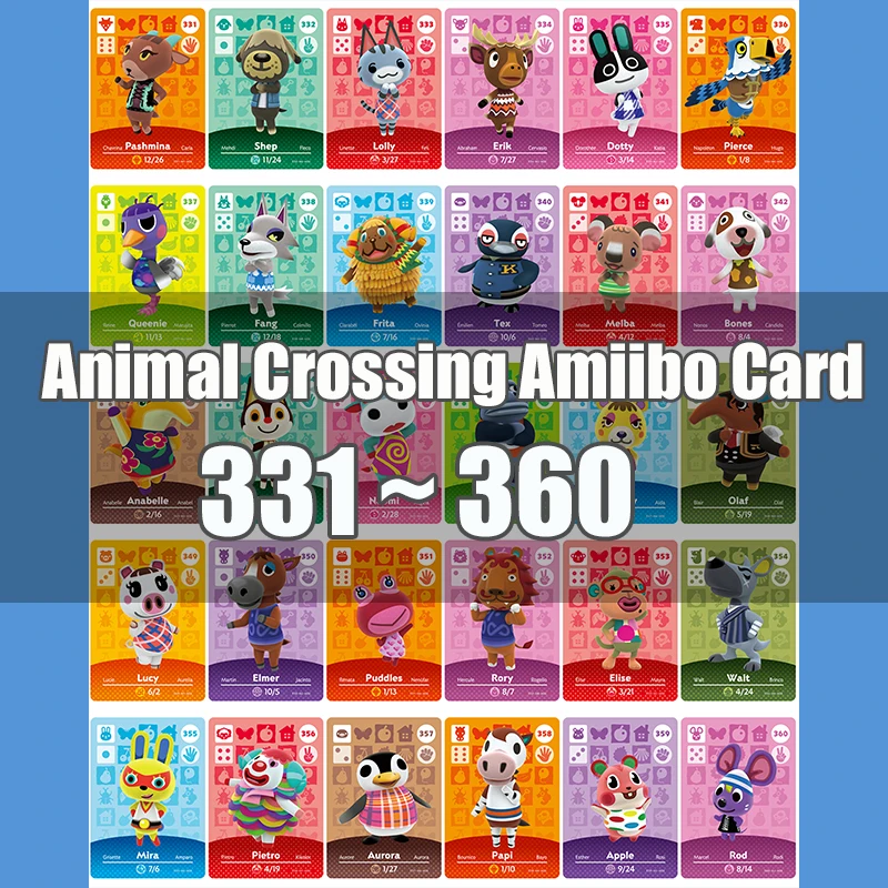Animal Crossing Amiibo Card New Horizons игровая серия 4 Nfc карта 331 до 360 работа для NS игр Быстрая