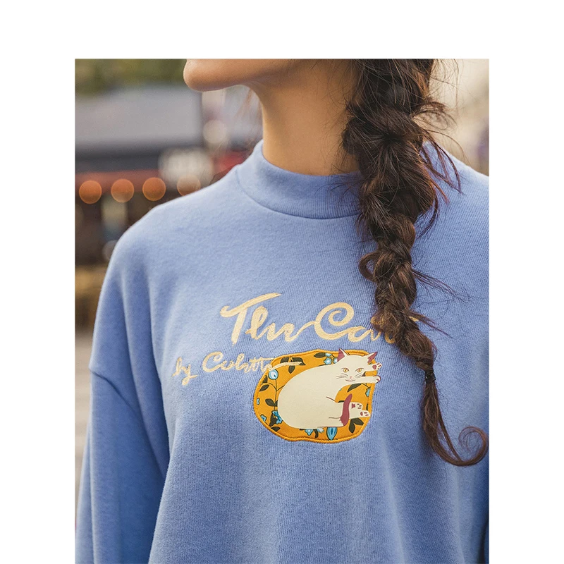 INMAN Autumn New Arrival Cotton Blending O-neck Fashion Cute Print Loose All Matched Women Sweatshirts