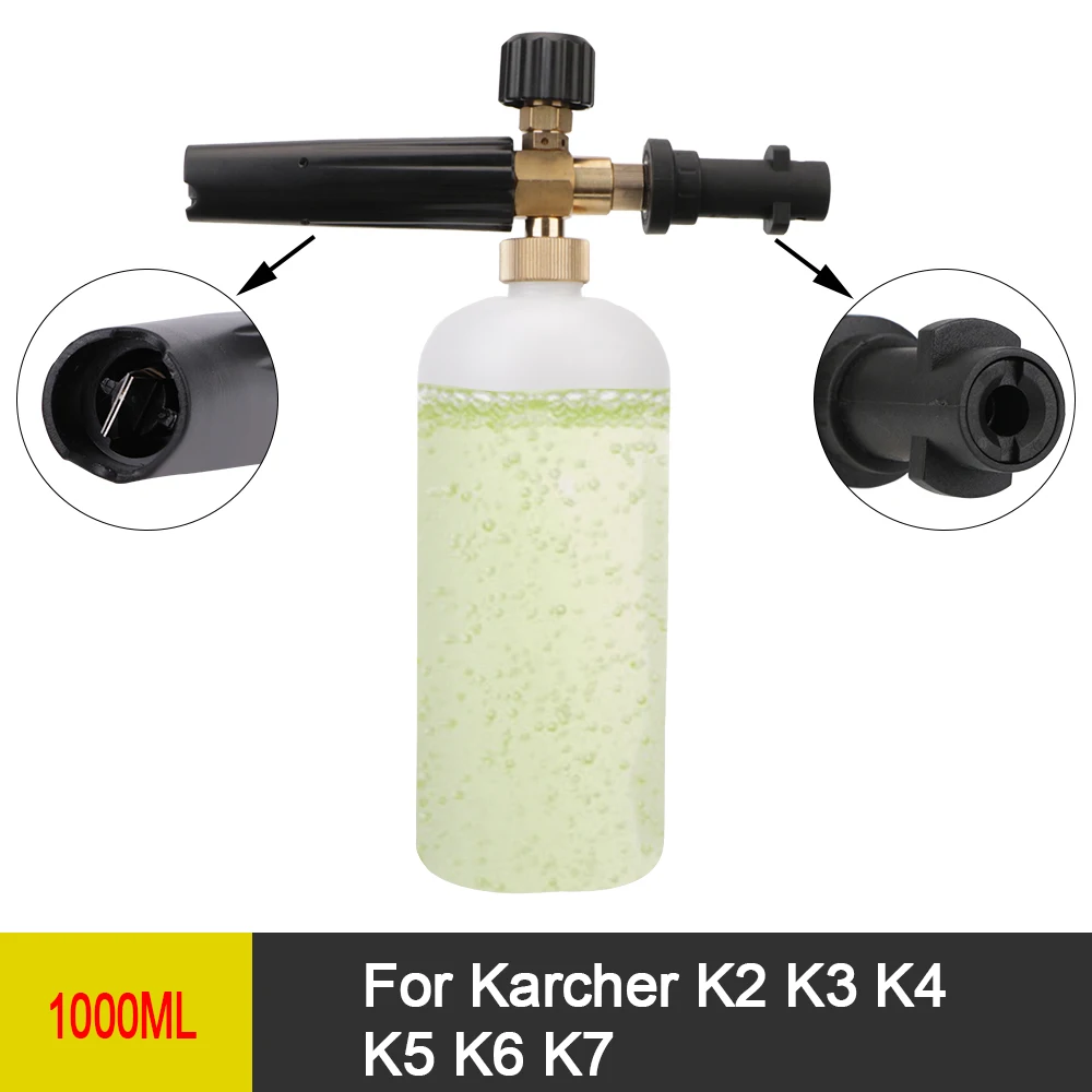 

For Karcher K2 K3 K4 K5 K6 K7 Car Soap Foam Generator 1L High Pressure Washer Snow foam lance Adjustable Sprayer Nozzle