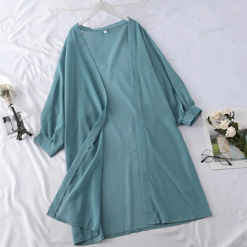 Hawiton женское шифоновое кимоно кардиган свитер однотонный карамельный цвет