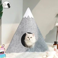 soft felt cat bed snow mountain cave sleeping bag basket cushion cat hiding nest cat bed house for small dog cat pet supplies