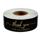 Спасибо за заказ, наклейка для упаковки, уплотнительные этикетки, наклейки, черные, розовые, бирюзовые, прозрачные, золотые, канцелярские наклейки, s Roll