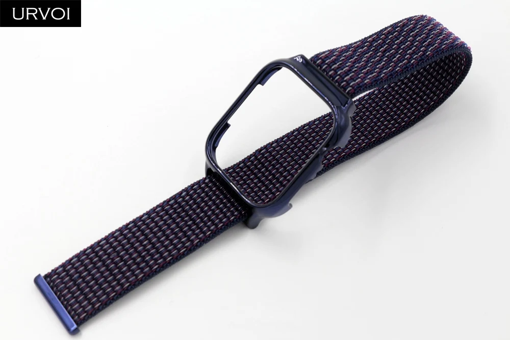 URVOI Спортивная петля для ремешка Apple Watch 4 + чехол 40 44 мм рефлективная полоса iWatch с покрытием из плетеного нейлона, дышащая.