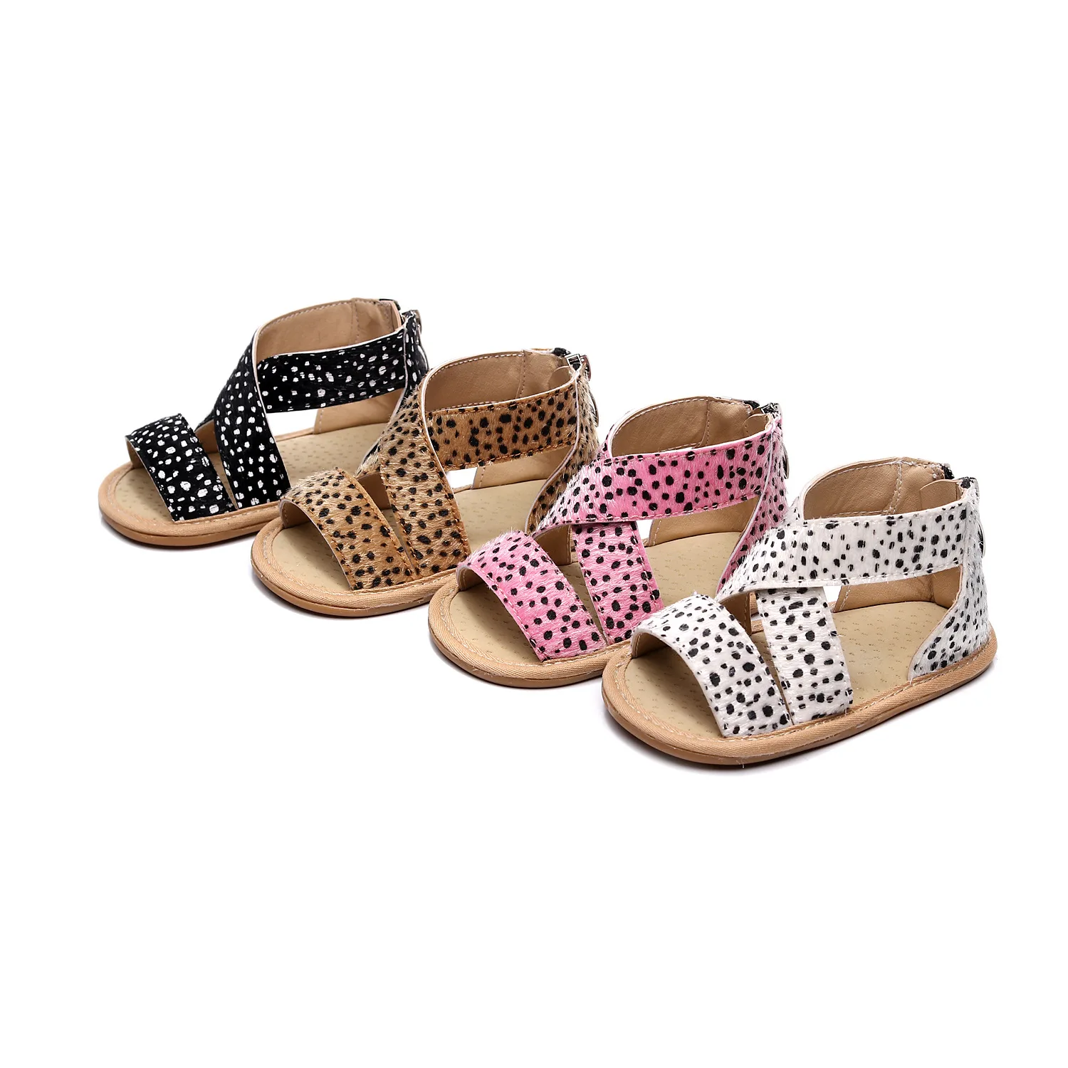 

Baby Girls Leopard Print Sandals Shoes Anti-Slip Rubber Sole Toddler Outdoor First Walker Shoes