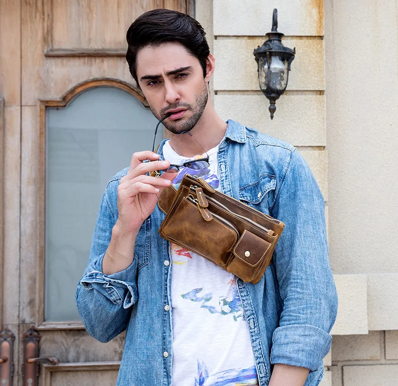 

Men's Chest bags Retro Purse Casual Sports Messenger bags Mobile Phone bags