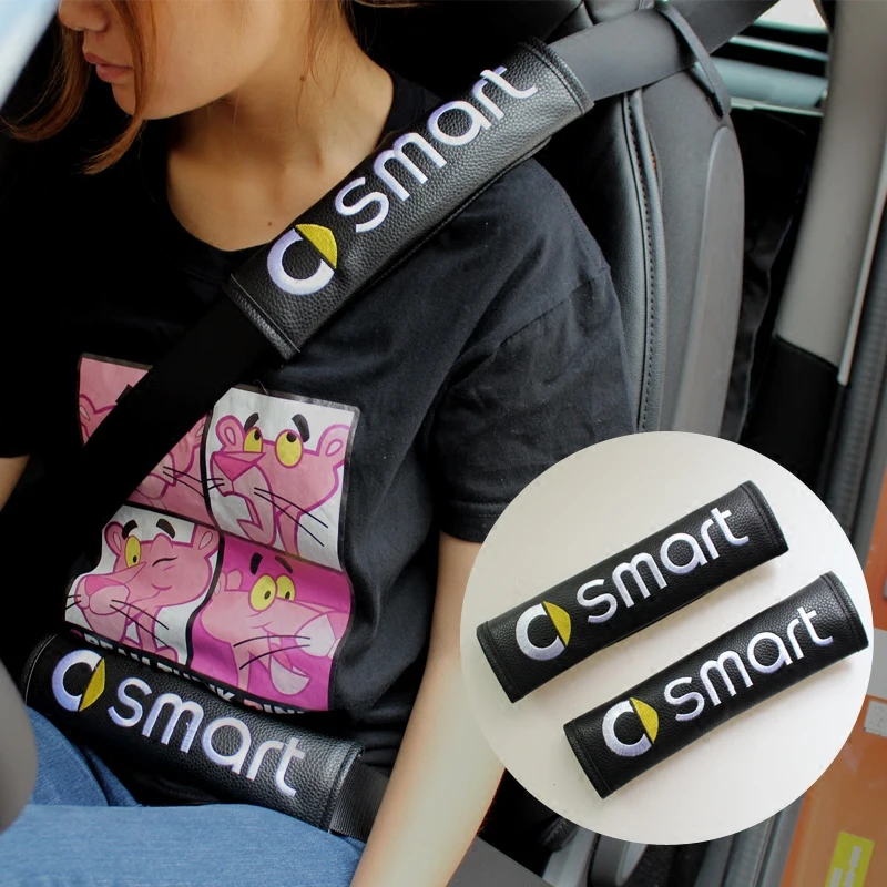PU Seat Belt Cover Protector Car-covers Camping Safety Shoulder Protection Decorative For Smart 453 Fortwo Forfour Car Styling | Автомобили