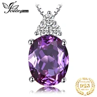jewelrypalace oval purple created alexandrite sapphire 925 sterling silver pendant necklace gemstone statement necklace no chain