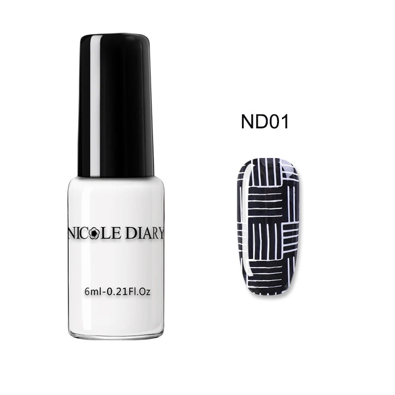 Stamping polish 01 NICOLE DIARY 5 шт. набор штамповочных лаков для ногтей штамп шаблон штамп лак черный золотой серебряный дизайн ногтей пластина Печать Набор лаков - Цвет: Stamping polish 01