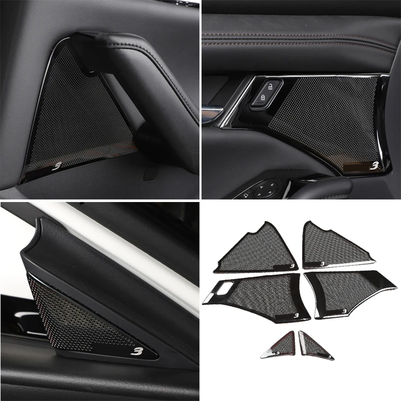 

STAINLESS STEEL INTERIOR DOOR SPEAKER BEZEL COVER GARNISH FOR MAZDA 3 MAZDA3 2019 2020 ACCESSORIES CAR STYLING Car Audio Speaker