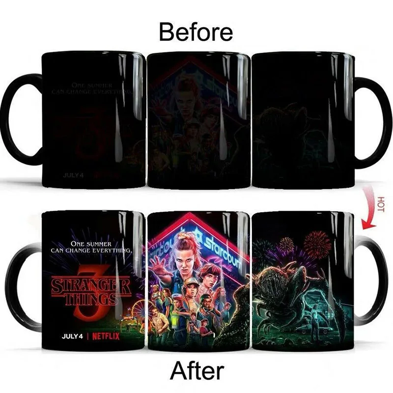 Новый 350 мл очень странные дела Magic Керамика Кофе кружка Цвет чашки пивной бар