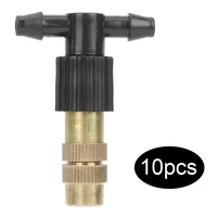 10pcs adjustable copper misting nozzle plastic tee connector brass watering irrigation sprinkler cooling nozzle
