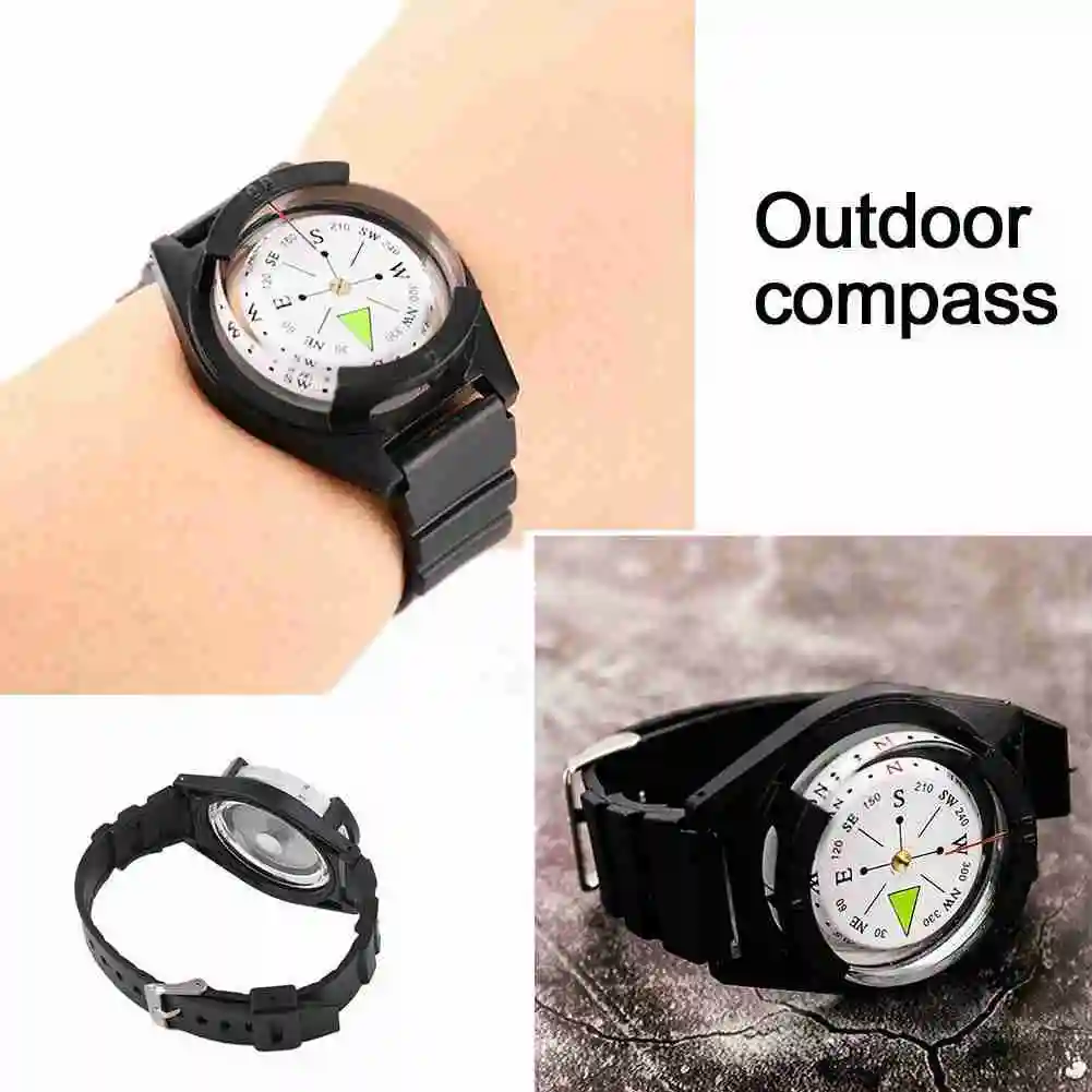 

Outdoor Compass Silicone Strap Compass Cross-country Dial Camping Climbing Rock Mountaineering Compass N4S8