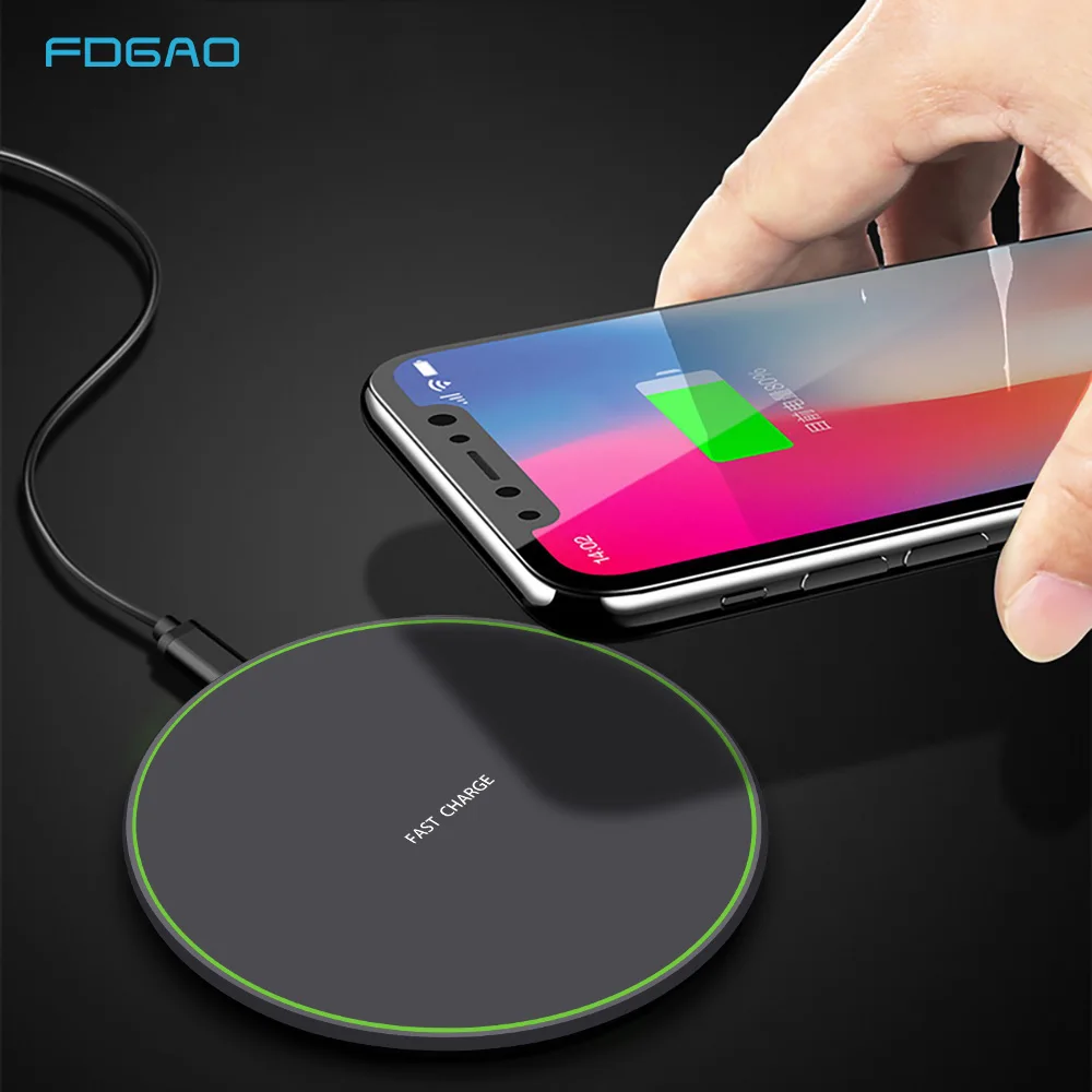 FDGAO Qi Беспроводное зарядное устройство для iPhone 11 Pro Max 8 X XS XR USB быстрая зарядка 10 Вт