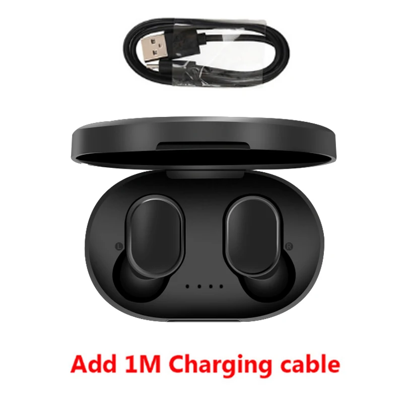 Black TWS беспроводные наушники Xiaomi Redmi Airdots наушники Bluetooth 5,0 гарнитуры шумоподавление микрофон для iPhone huawei samsung - Цвет: Black