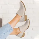 Женские ботинки на высоком каблуке, теплые офисные ботильоны черного и розового цвета, на квадратном каблуке 3 см, A1855, Осень-зима 2021